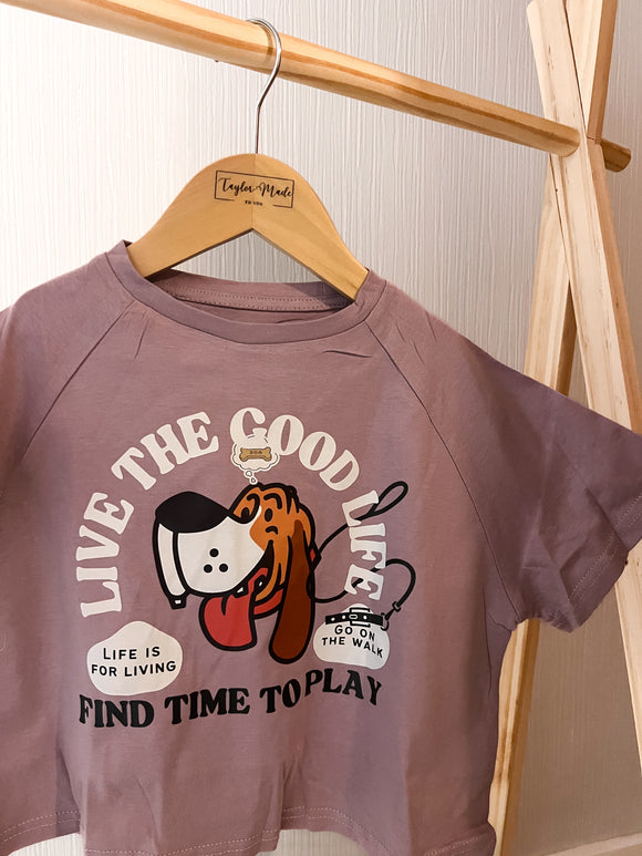 Boxy Fit Live The Good Life T-shirt