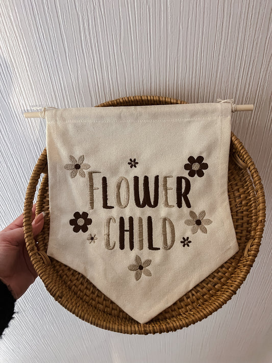 Flower Child Wall Flag