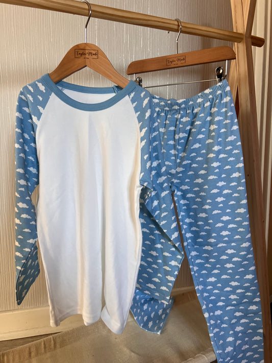 Blue Cloud Pjs with name