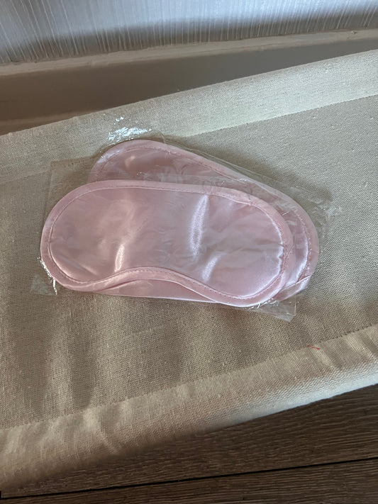 Pink satin eye mask plain