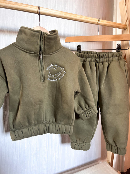 1/4 Zip Tracksuit Green