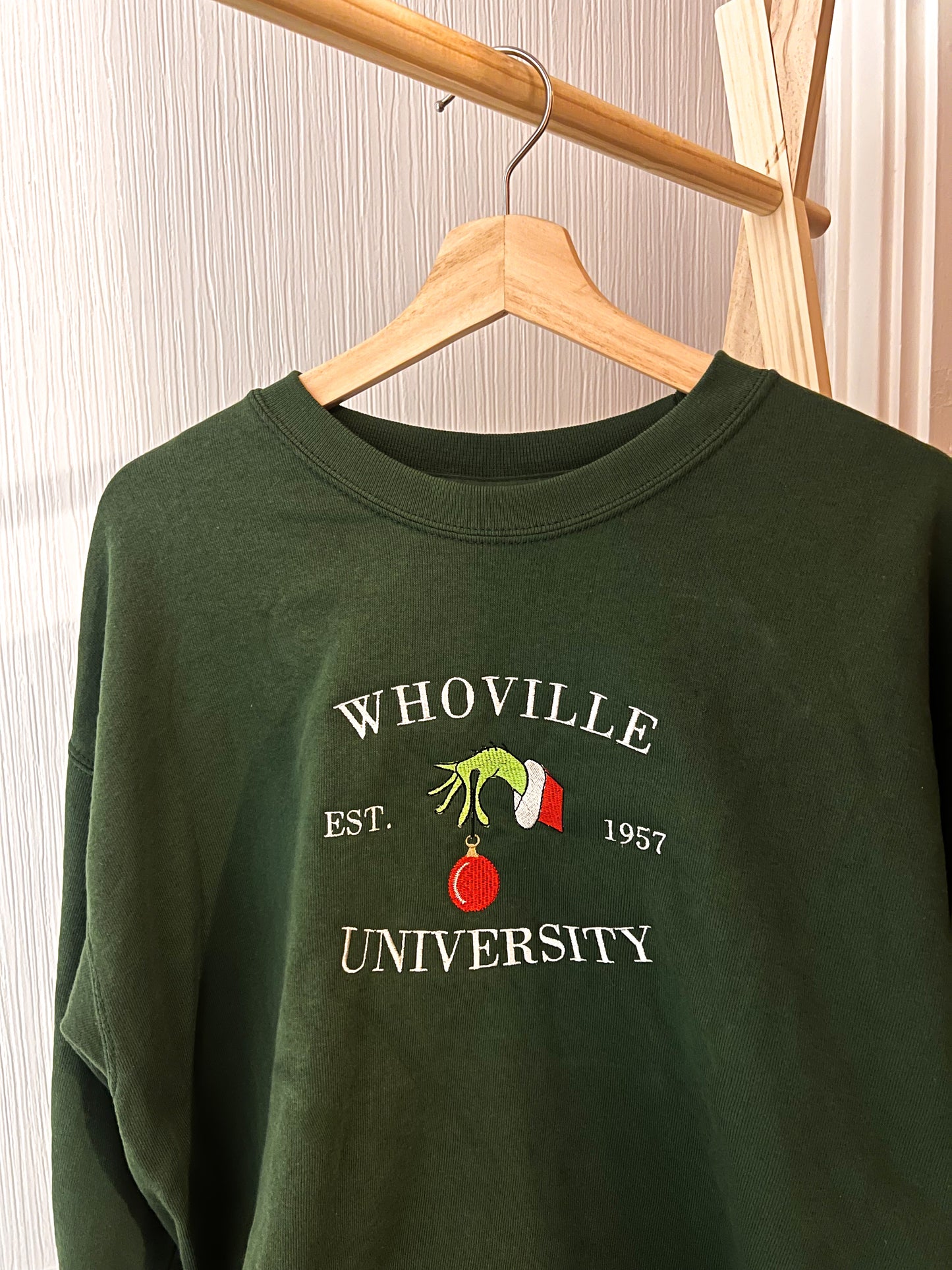 Whoville Christmas Embroidered Sweatshirt Adults