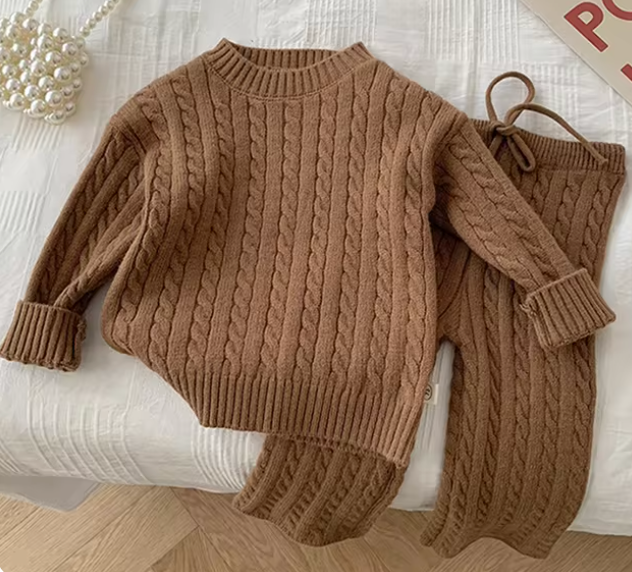 Knit Flare Co-ord Brown