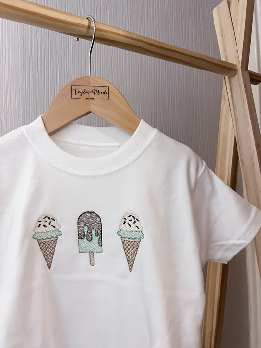 Ice Cream Embroidered T-shirt