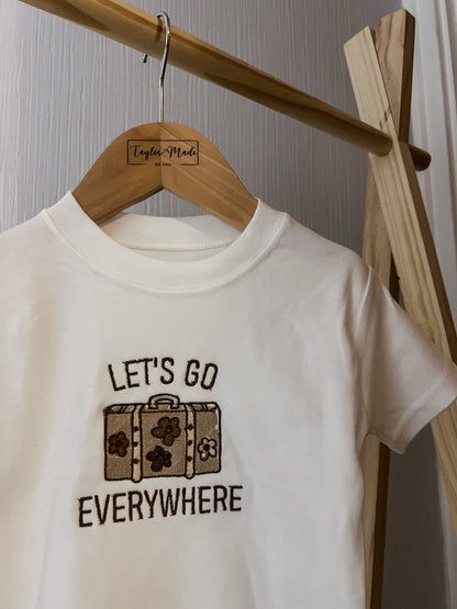 Let's Go Everywhere Embroidered T-shirt