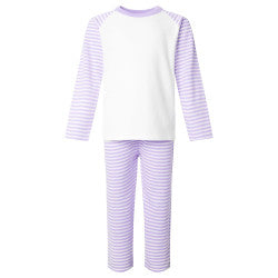 Embroidered Lilac Striped Pjs