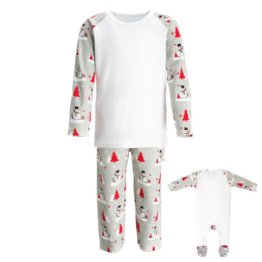 Embroidered Snowman Print Children's PJs