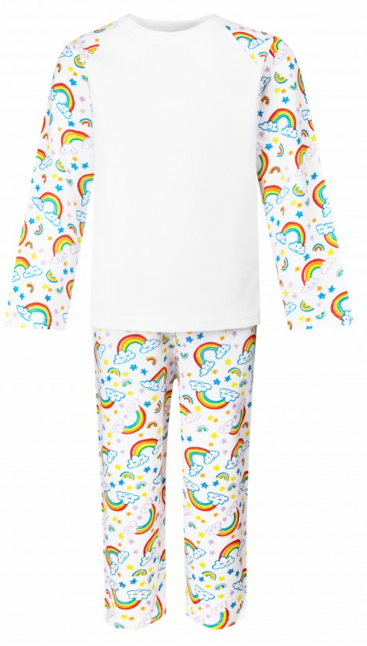 Embroidered Rainbow Print Pjs