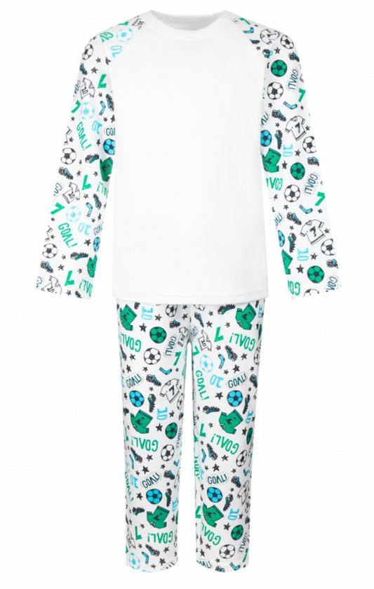 Embroidered Football Print Pjs