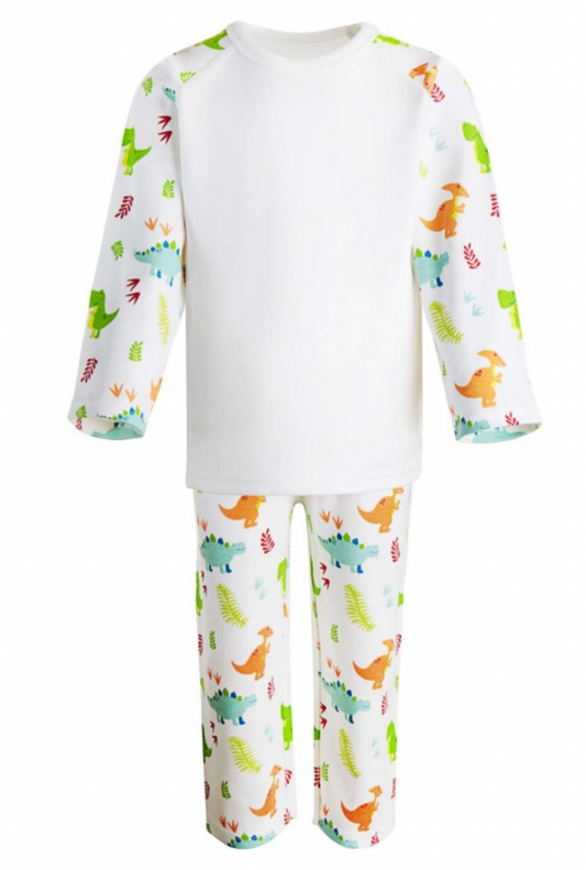 Embroidered Dinosaur Print Pjs