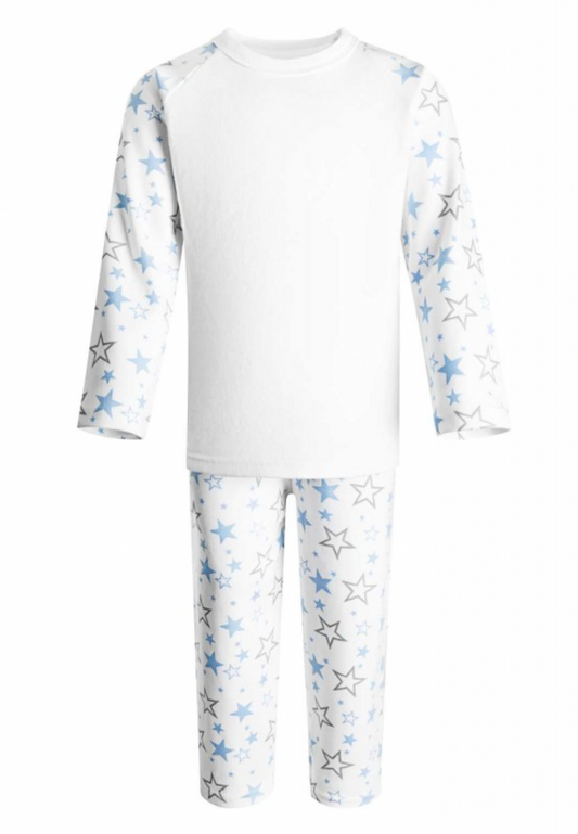 Embroidered Blue Star Print Pjs