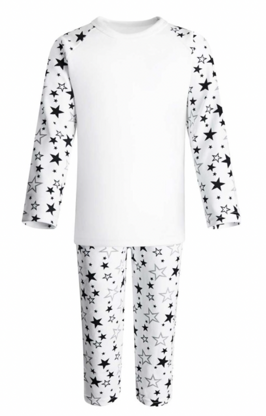 Embroidered Black Star Print Pjs