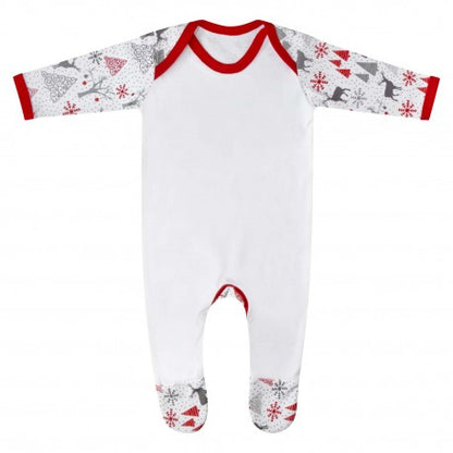 Embroidered Red and Grey Reindeer Romper