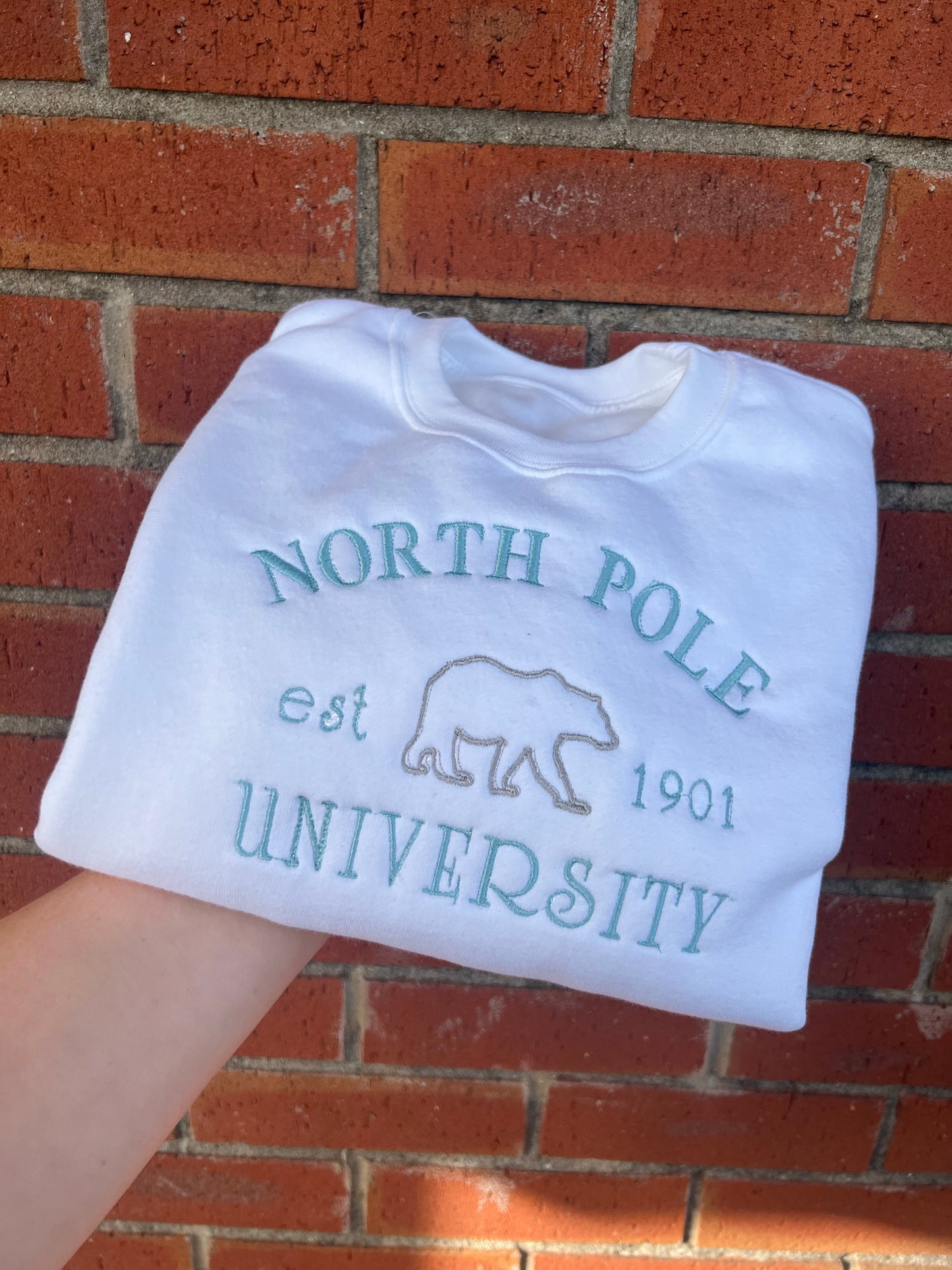 North Pole University Embroidered Sweatshirt Adults