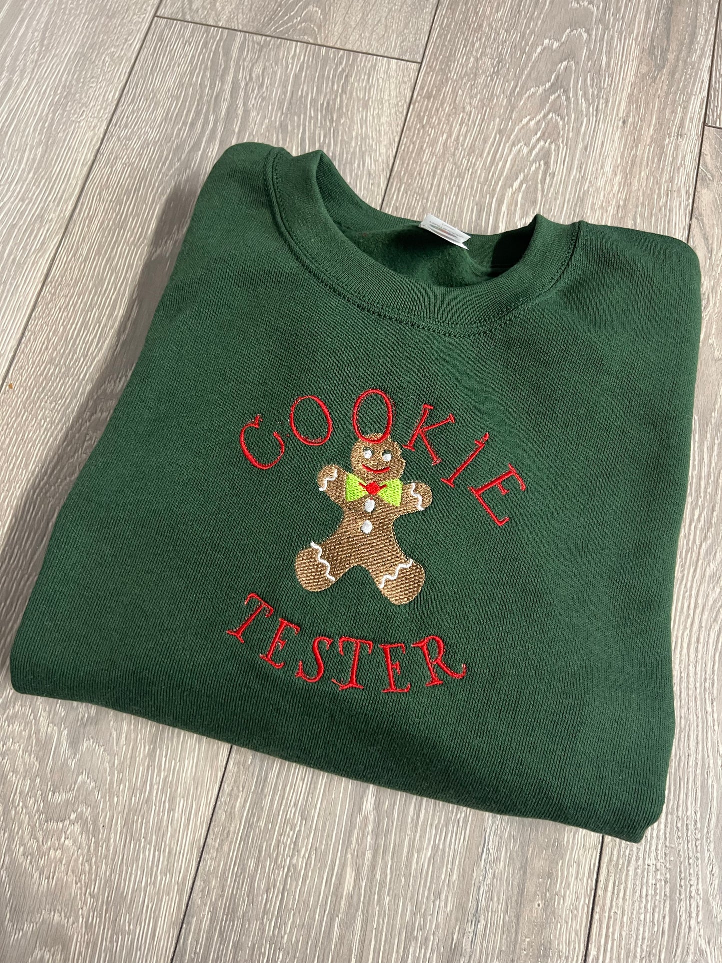 Cookie Tester Embroidered Christmas Sweatshirt Adults