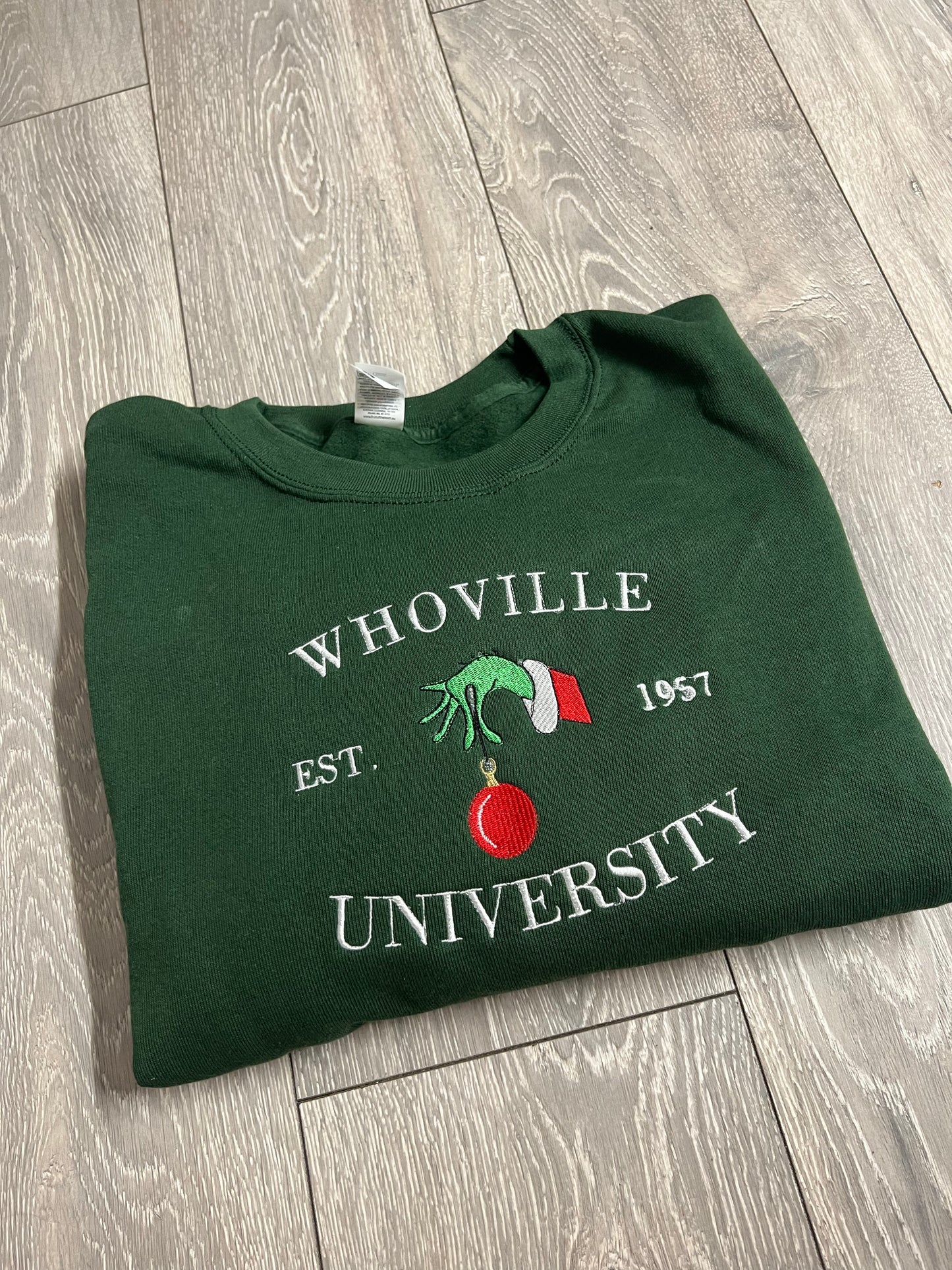 Whoville Christmas Embroidered Sweatshirt Adults