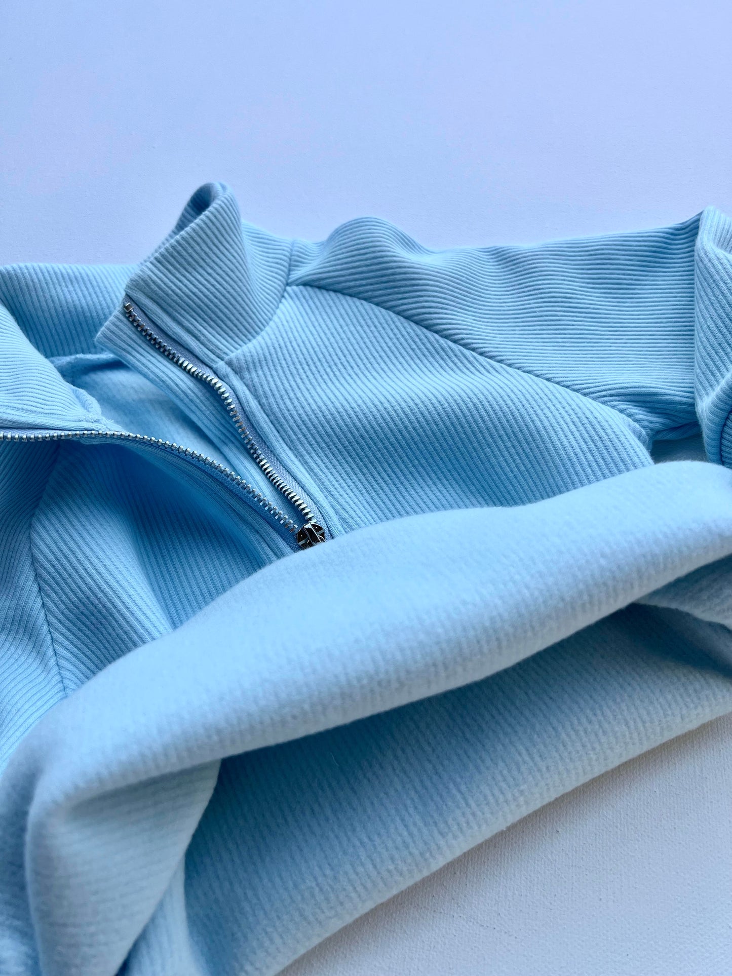 Embroidered Fleece Zip Up Ribbed Tracksuit